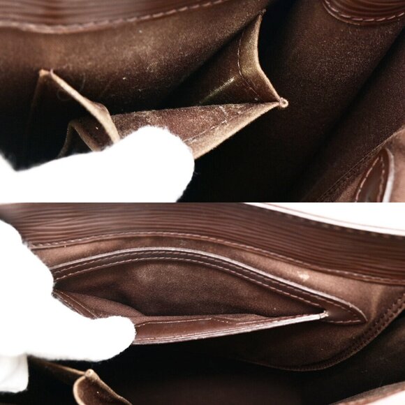 LOUIS VUITTON LV Sac Plat PM Hand Bag Epi Leather Mocha France - Picture 11 of 15